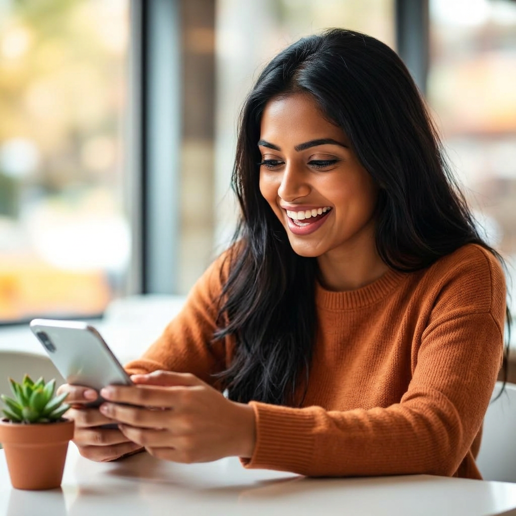 Patient reviewing health report on smartphone